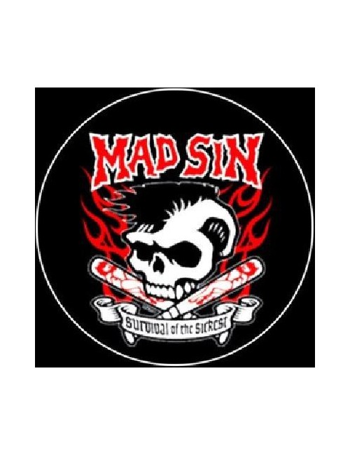 Button Mad Sin Skull